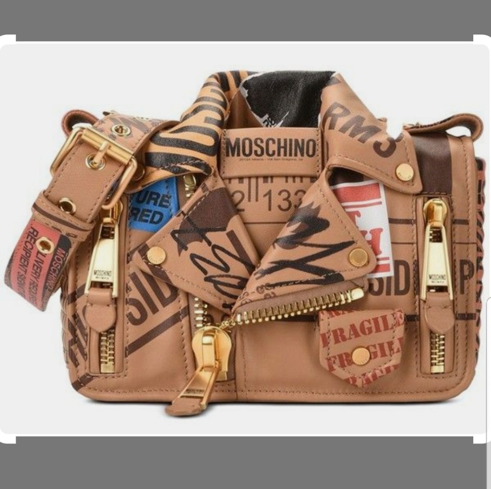 Moschino jacket leather shoulder bag